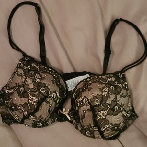 Forever 21 push up bra 34 b black nude lace used